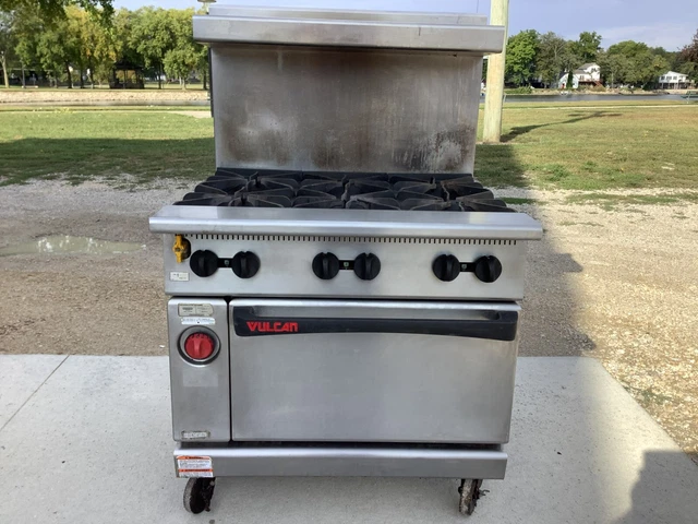 6 Burner Stove/Range Vulcan G36L with Oven Nat. gas Tested