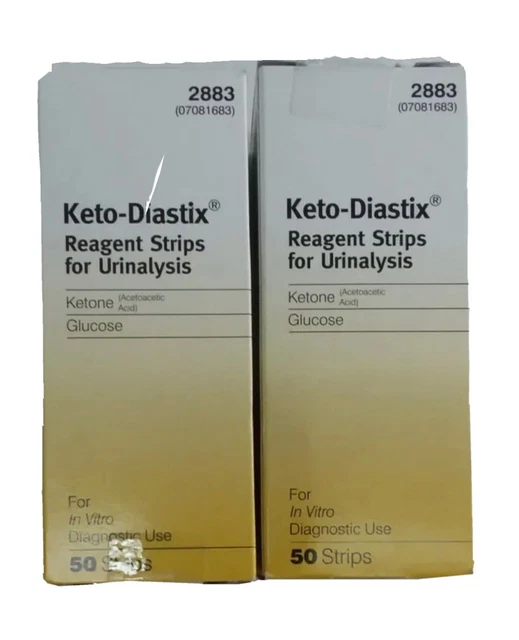 KETODIASTIX REAGENT STRIPS For Urinalysis ,Glucose, and Ketones 2X 50
