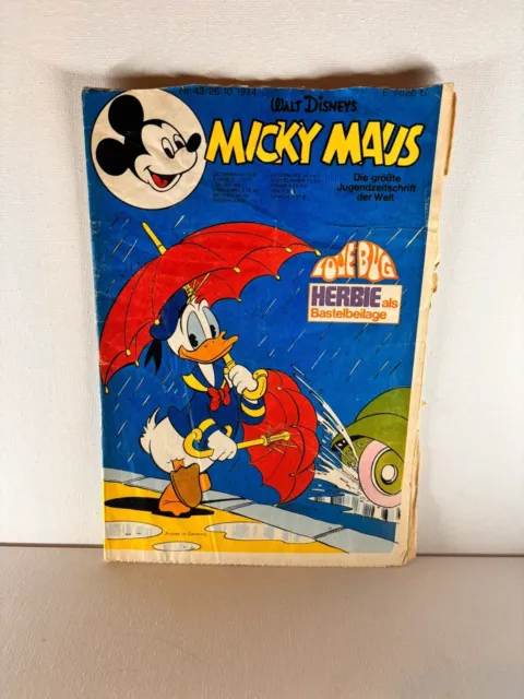 Micky Maus Heft 1974 Nr 43 Disney Comic #A15 Sammlung Selten Konvolut