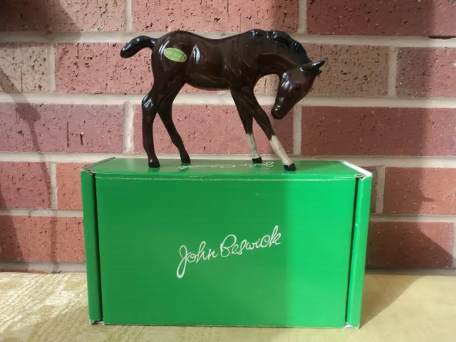 Vintage Large Gloss Beswick Horse/Pony/Foal (Head Down) - Mint In Box (Gorgeous)