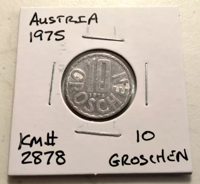 1975  AUSTRIA  10 Groschen  Coin -  KM# 2878 - Combined Shipping (#INV8528) 3
