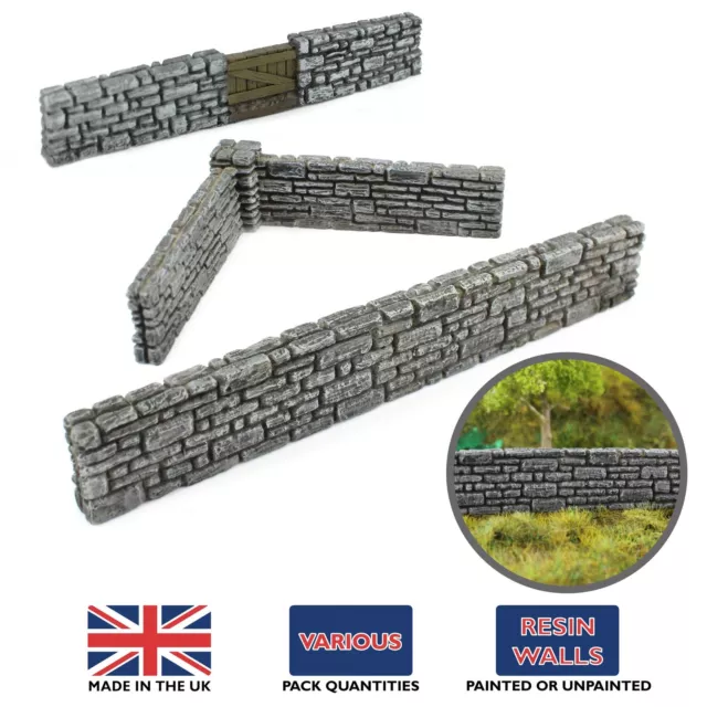 WWG Bauernmauer Vorbemalt / Unbemalt - Modellbau Zaun Mauer Modell