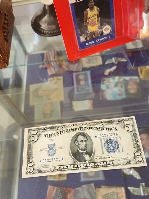 1934 $5 Silver Certificate Star Note-- Still Crispy-Nicer Grade Replacemant-Read