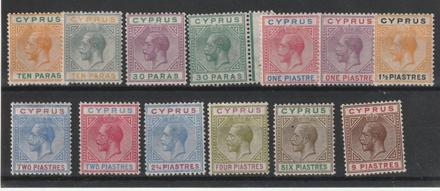 Cyprus  1921 - 23  Sg 85 - 97  Various Values To 9Pi Most Vlmh   Cat £245