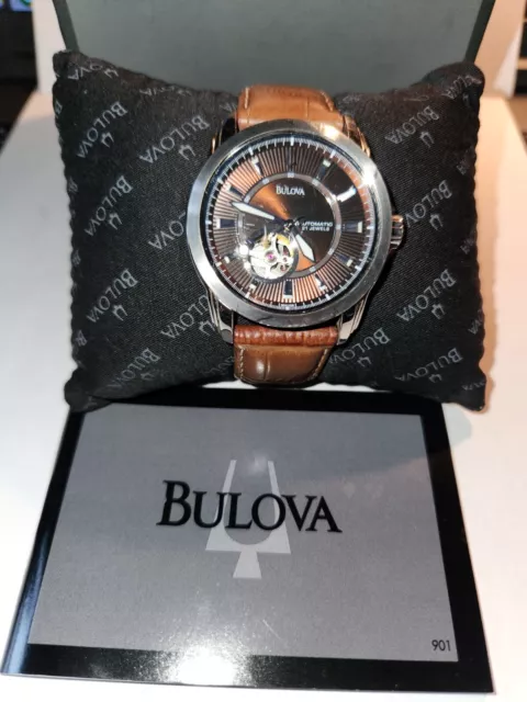 Bulova Wilton 96A207 42mm Stainless Steel Case Chocolate Dial  Men’s Wristwatch