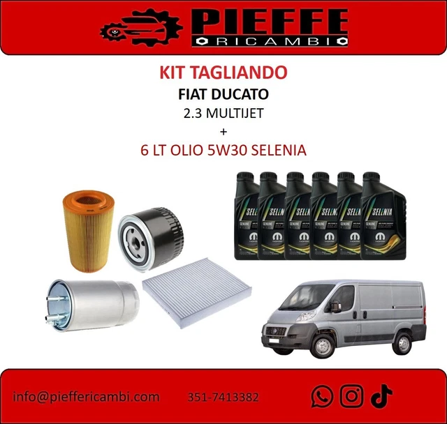 KIT TAGLIANDO COMPLETO FILTRI OLIO SELENIA 5W30 COMPATIBILE CON FIAT PUNTO PANDA 500 DOBLO MOTORI 1.3 MULTIJET EURO 5