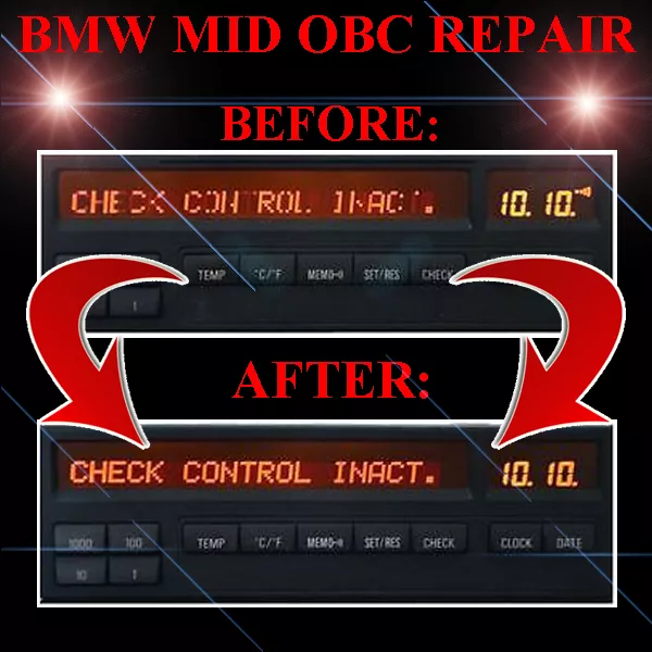 BMW 3-Series E36 RADIO STEREO DISPLAY MID OBC - LCD Screen Display Pixel REPAIR