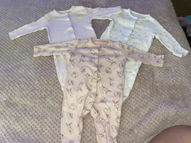 Girls beautiful babygrow/sleepsuit age 0-3 Months Bundle. MATALAN