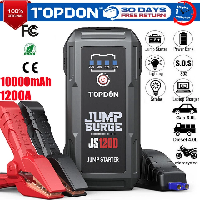 TOPDON 1200A Démarreur de saut Amplificateur Boîte de cavalier de batterie Boost