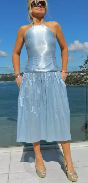 VINTAGE Koe Goulden 1980s Original Cocktail Glamour Retro Shoulder-Baring Dress