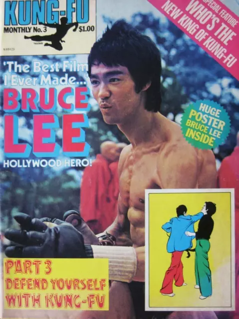 #3 Kung Fu Monthly Poster Magazine Bruce Lee Karate Martial Arts Jeet Kune Do