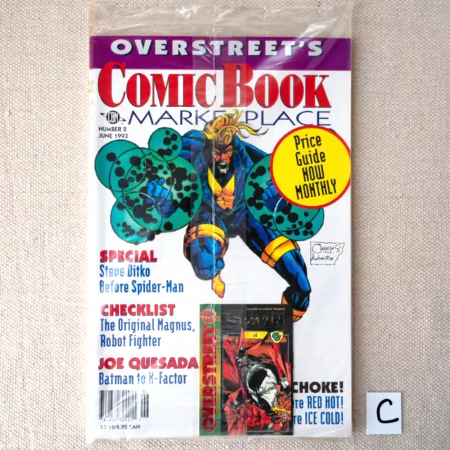 OVERSTREET'S Comic Book Marketplace Magazine #2 June 1993 SEALED w/Spawn Card #C