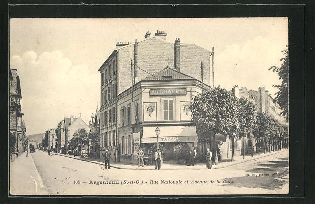 CPA Argenteuil, Rue Nationale and Avenue de la Gare