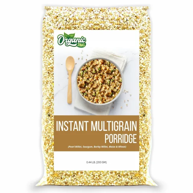 Organic Zing Wholesome and Quick: Instant Multigrain Porridge - 200g/7.05 Oz