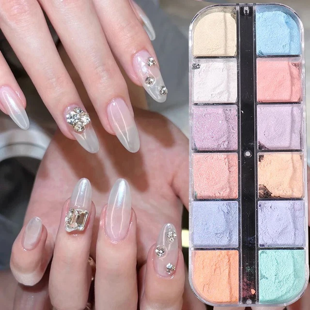 Polvo de uñas Aurora polvo de uñas sirena espejo brillo perla hielo neón