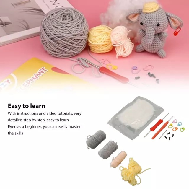 DIY CROCHET STUFFED Animal Kit Beginner Crochet Kit Hot Yarn Hooks Crochet  D9P9 $22.61 - PicClick AU