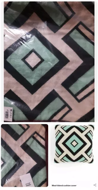 Rabanne H&M HOME Copertura Cuscino Diamante Verde In Nuova Zecca Miscela Lana 50x50cm/20x20" NUOVO