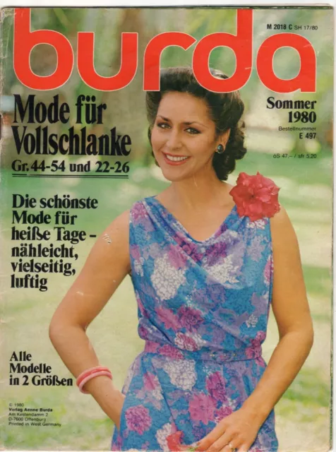 Burda Mode für Vollschlanke Sommer 1980, Größen 44-54 und 22-26