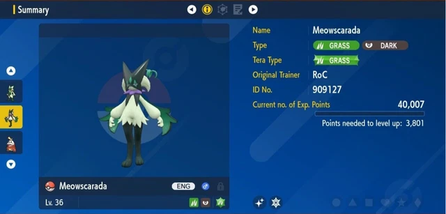 Pokemon Scarlet Violet Ultra Shiny 6IV Meowscarada HA