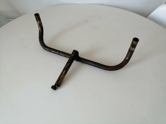 Guidon Ancien + Potence + Poignées Bois Virole Acier - Pour Vélo Vintage Années 1920, Occasion