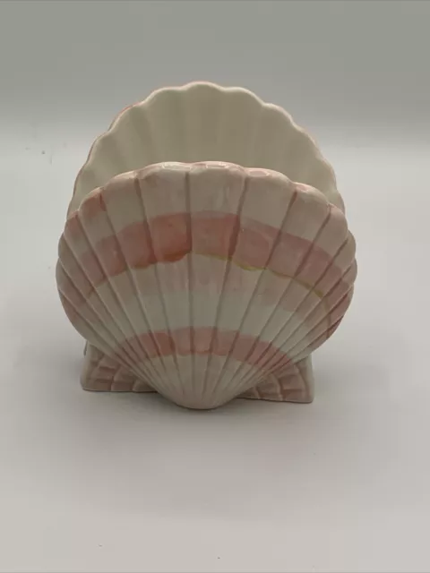 Fitz and Floyd Scalloped Sea Shell Napkin or Letter Holder Nautical Home Décor