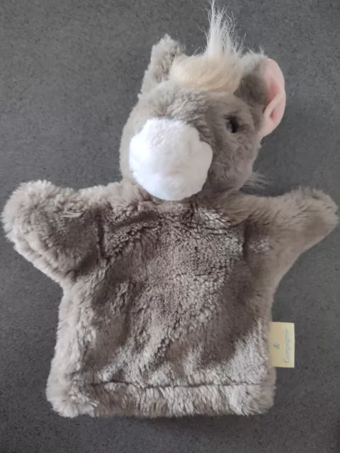 Doudou et compagnie marionnette vintage  âne  gris blanc