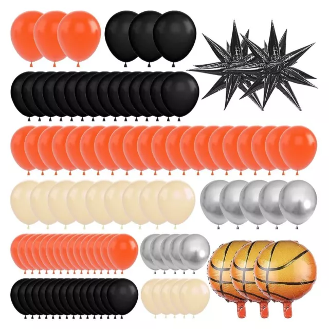 Black Basketball Orange Party Balloons Graduation Garland Kit  Boys