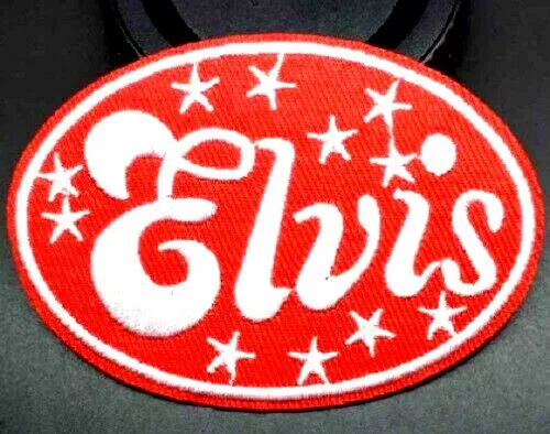Elvis Presley Patch 77mm x 53mm Embroidered Iron Sew On The King of Rock n Roll