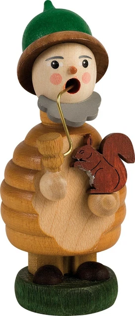 Räuchermann Rauchermann Waldwichtel mit Eichhörnchen Erzgebirge 10 cm