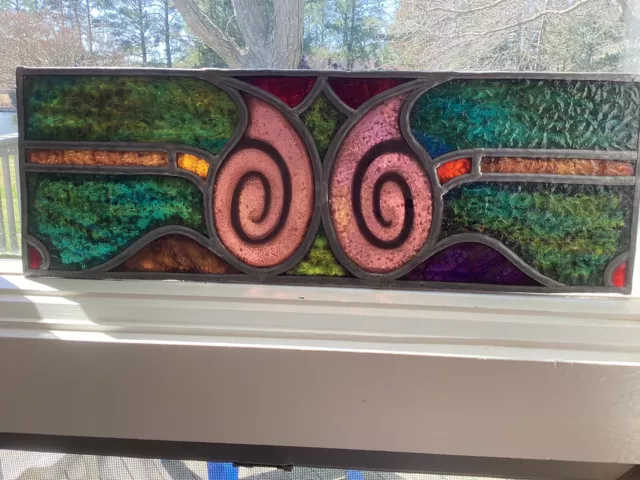 Antique Stained Glass Panel