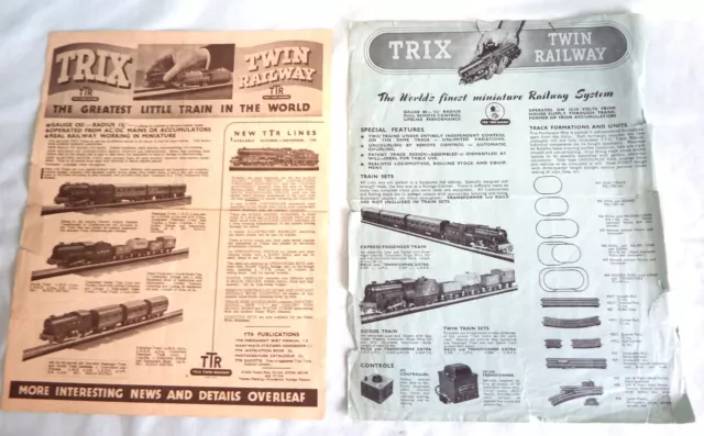 Trix Twin TTR Early Post War Sales Leafets