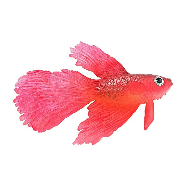 Silicone Betta Fish Fake Figurine Botanical Decor Luminous Artificial