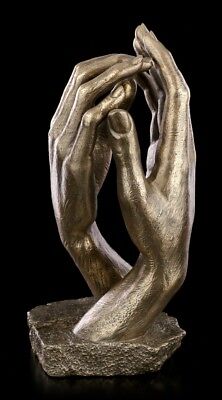 mani allegate come per una preghiera effetto bronzo. 20 cm resina verde riflettente bronzo taglia unica Riproduzione dellopera La Cattedrale di Rodin Vianaya 