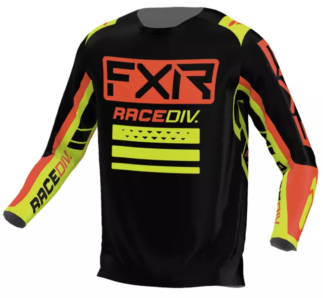 FXR Clutch Pro 22 Mens MX Offroad Jersey Black/Nuke Red/Hi-Vis LG