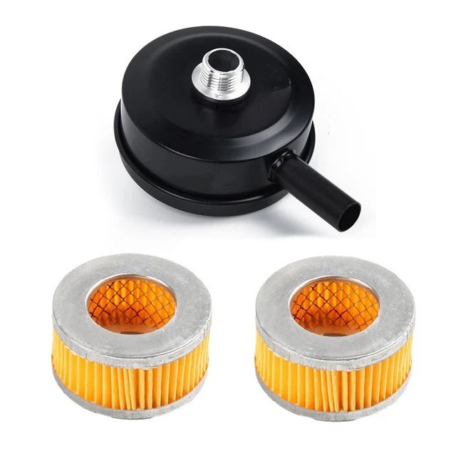 NOISE REDUCTION AIR Compressor Muffler Filter 20mm Black+Yellow Thread ...