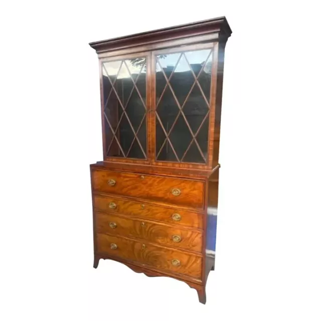 Antique Georgian English Bookcase Secretary