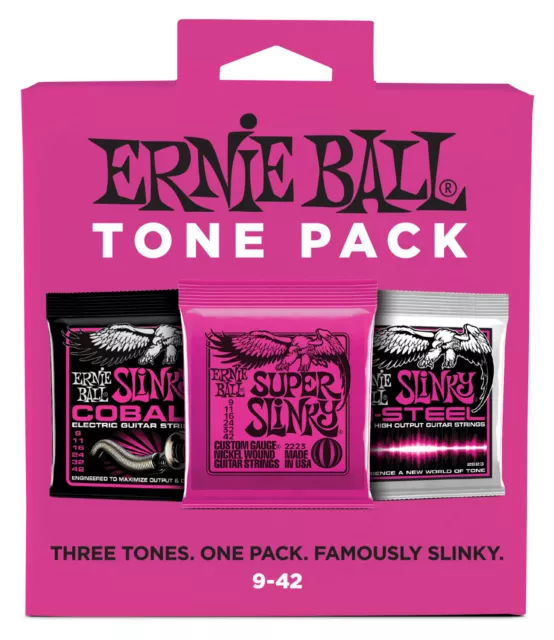 Ernie Ball 3333 Tone Pack 3er Set Slinky Saitensatz .009 - .042 E-Gitarre Saiten