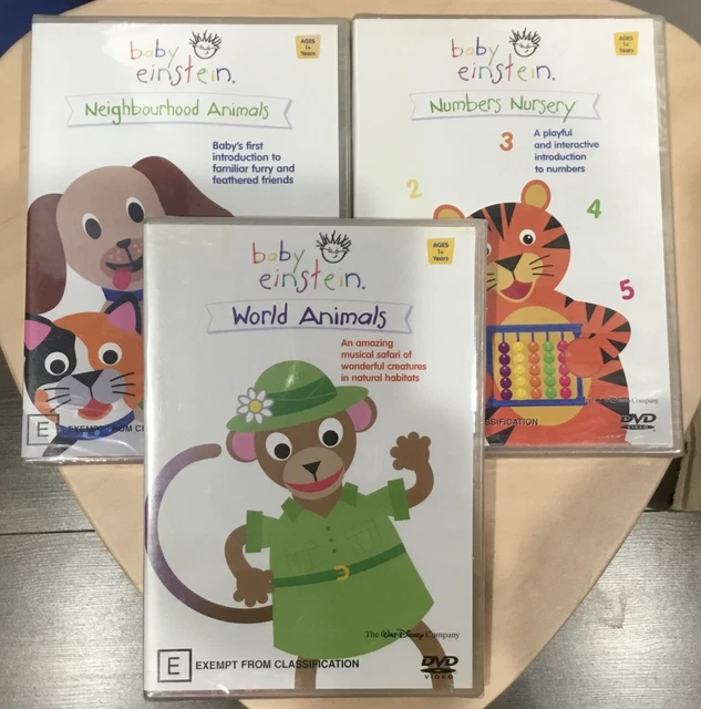 Baby Einstein Children’s Educational Dvds X 3 Animals And Numbers New