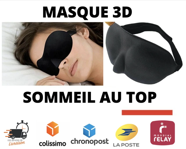 Masque de nuit sommeil 3D cache yeux Doux relaxation voyage anti lumiére fatigue