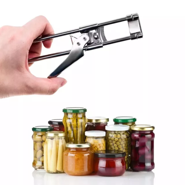 3x Adjustable Multifunctional Stainless Steel Can Opener Jar Lid Gripper Kitchen 2