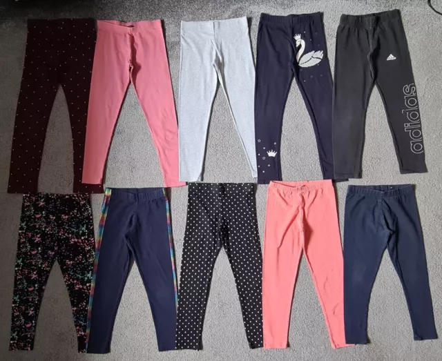 10 x Girls Leggings Age 7-8 years