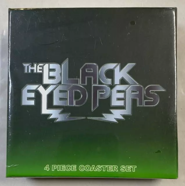 The Black Eyed Peas 4 Piece Drink Coaster Set 10cm x 10cm Rock Off  New & Sealed