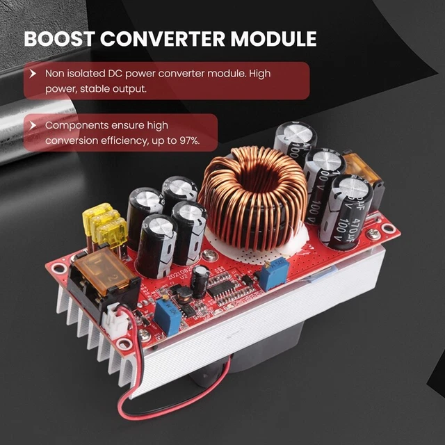 1500W 30A DC-DC Boost Converter Module 10-60V to 12-97V Voltage Step Conver G6S7 3