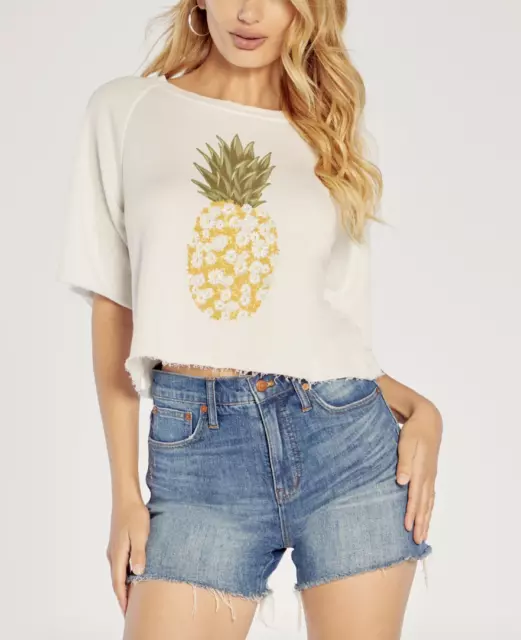 WILDFOX Pineapple Billie Short Sleeve Pullover Size M Orig. $98 NEW