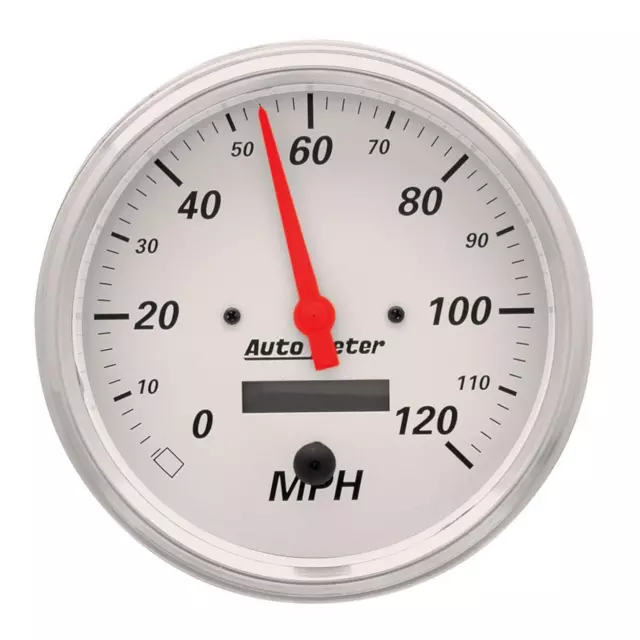 AutoMeter 1389 GAUGE, SPEEDOMETER, 5" , 120MPH, ELEC. PROG. W/ LCD ODO, ARCTIC