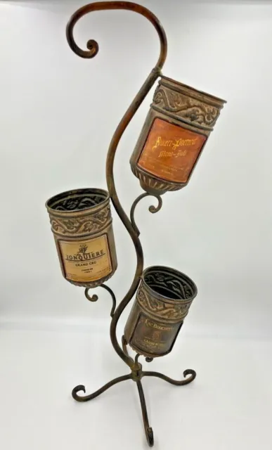Tiered Wrought Iron Wine Champagne Sparkling Vintage French Style Bottle Holder