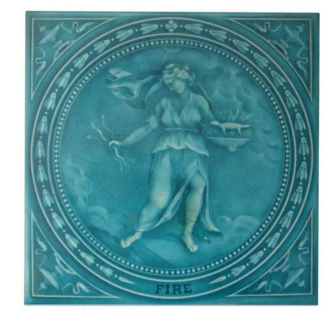 British Art Nouveau Vintage Ceramic Tile Rare Reproduction Majolica European UK 2