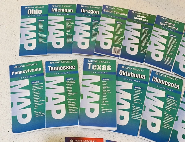 RAND MCNALLY ROAD Map Set Lot of - Rand McNally Road Map Set Lot Of 35.webp