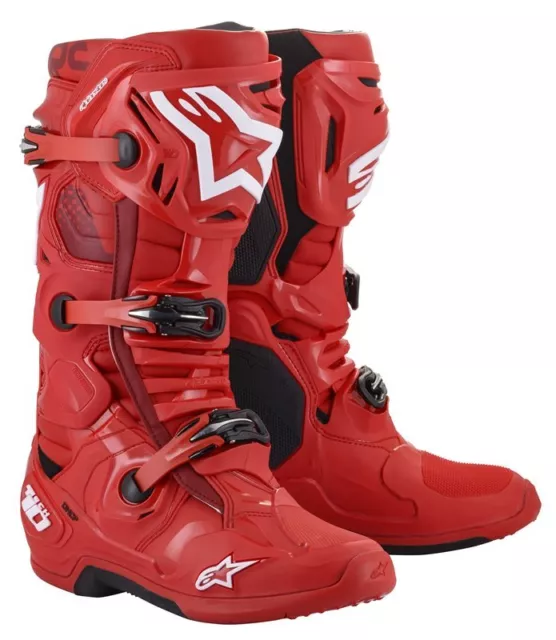 Bottes Homme Alpinestars Tech 10 Rouge Motocross Enduro MX Boots