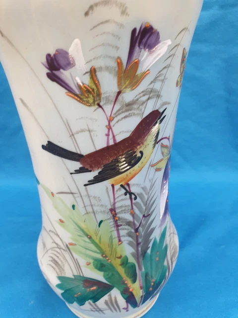 JOLI VASE PORCELAINE DE CHINE XIXe DECOR POLYCHROME 3 CHAUVES SOURIS Et Peches 120057